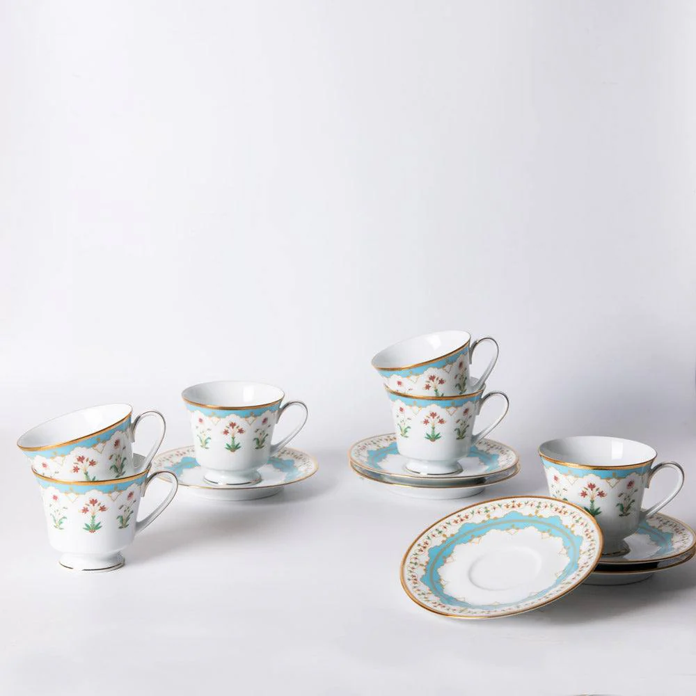 Royal Blossom 12-piece Porcelain Tea Set - Image 4