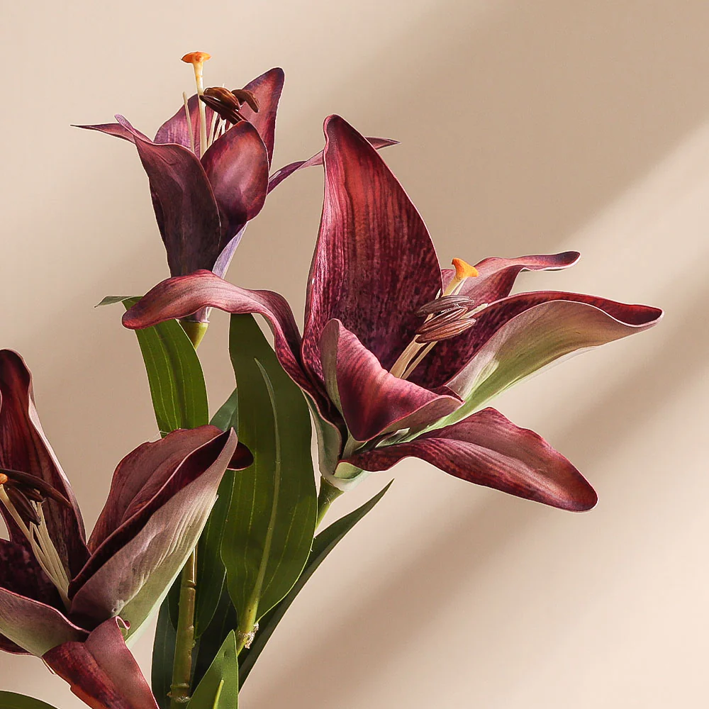 Royal Lily Faux Stem - Royal Purple - Image 6