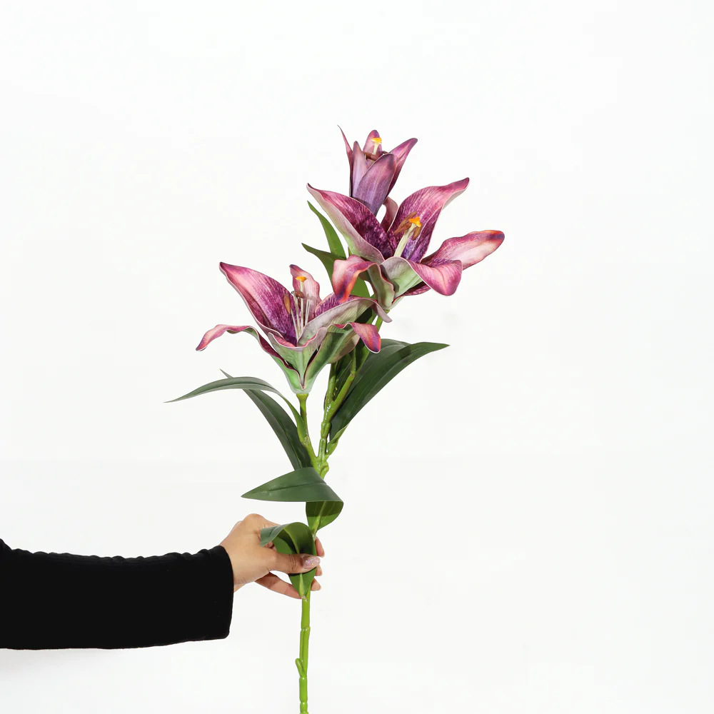 Royal Lily Faux Stem - Royal Purple - Image 7