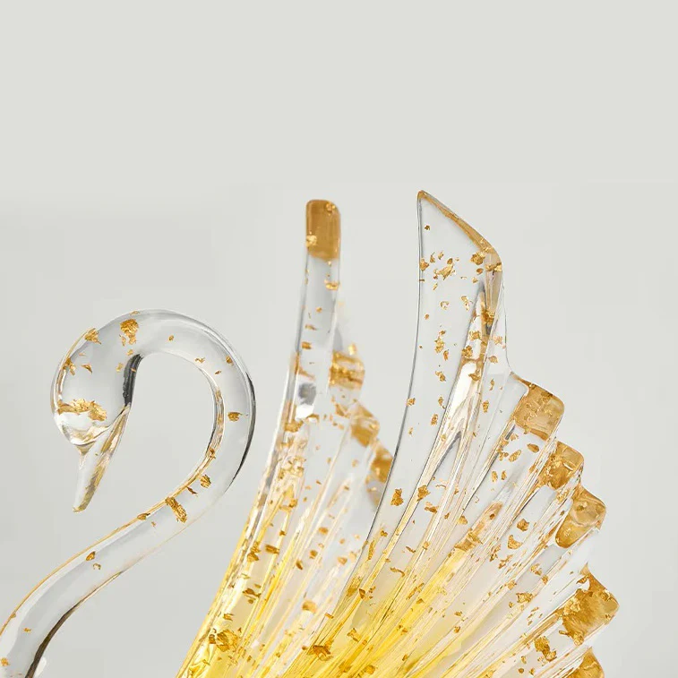 Royal Swan Sculpture - Clear Gold - Image 4