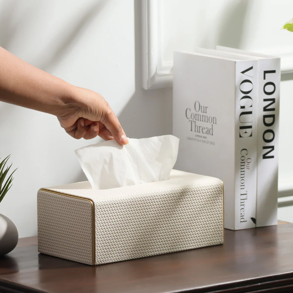 Ruben Tissue Box Holder - Ivory