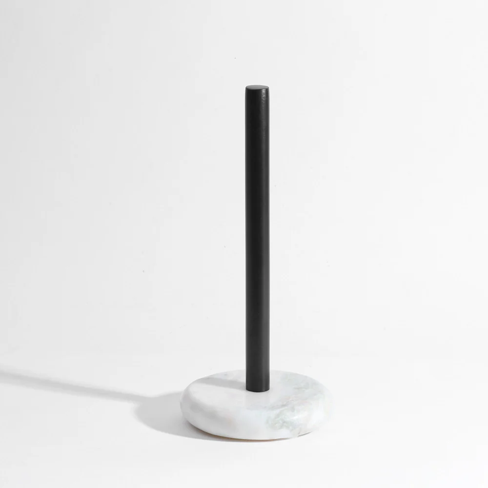 Rubio Marble Paper Towel Holder - White Black - Image 3