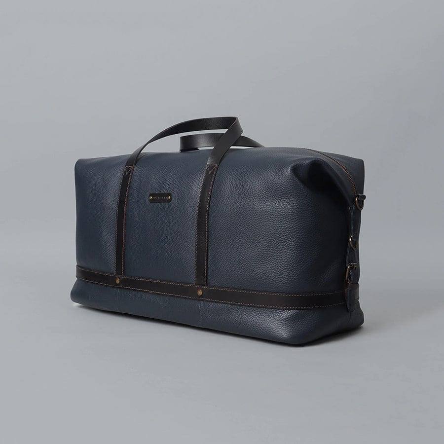 Runway Leather Travel Bag - Navy - Image 4