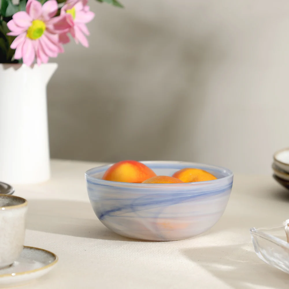 Salerno Glass Bowl Small - Blue Beige - Image 7