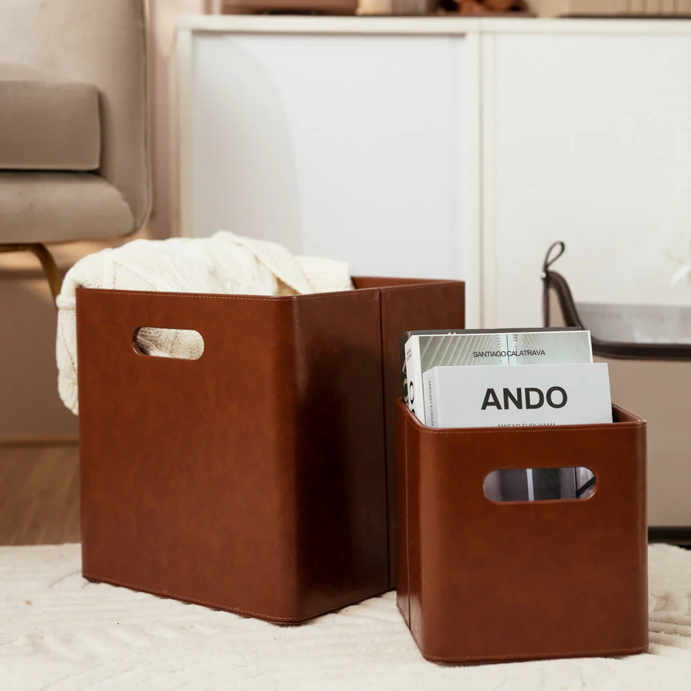 Salle Square Storage Bins, Set of 2 - Auburn - Image 10
