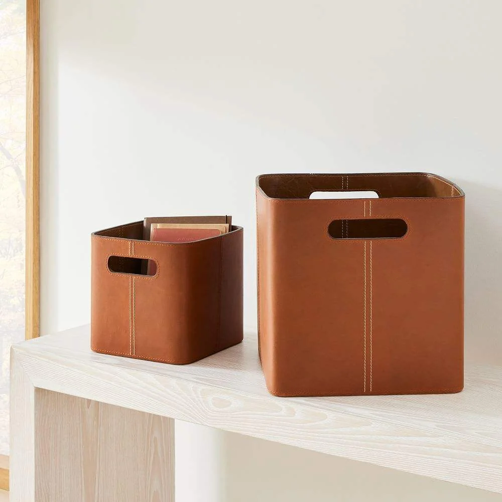 Salle Square Storage Bins, Set of 2 - Auburn - Image 5