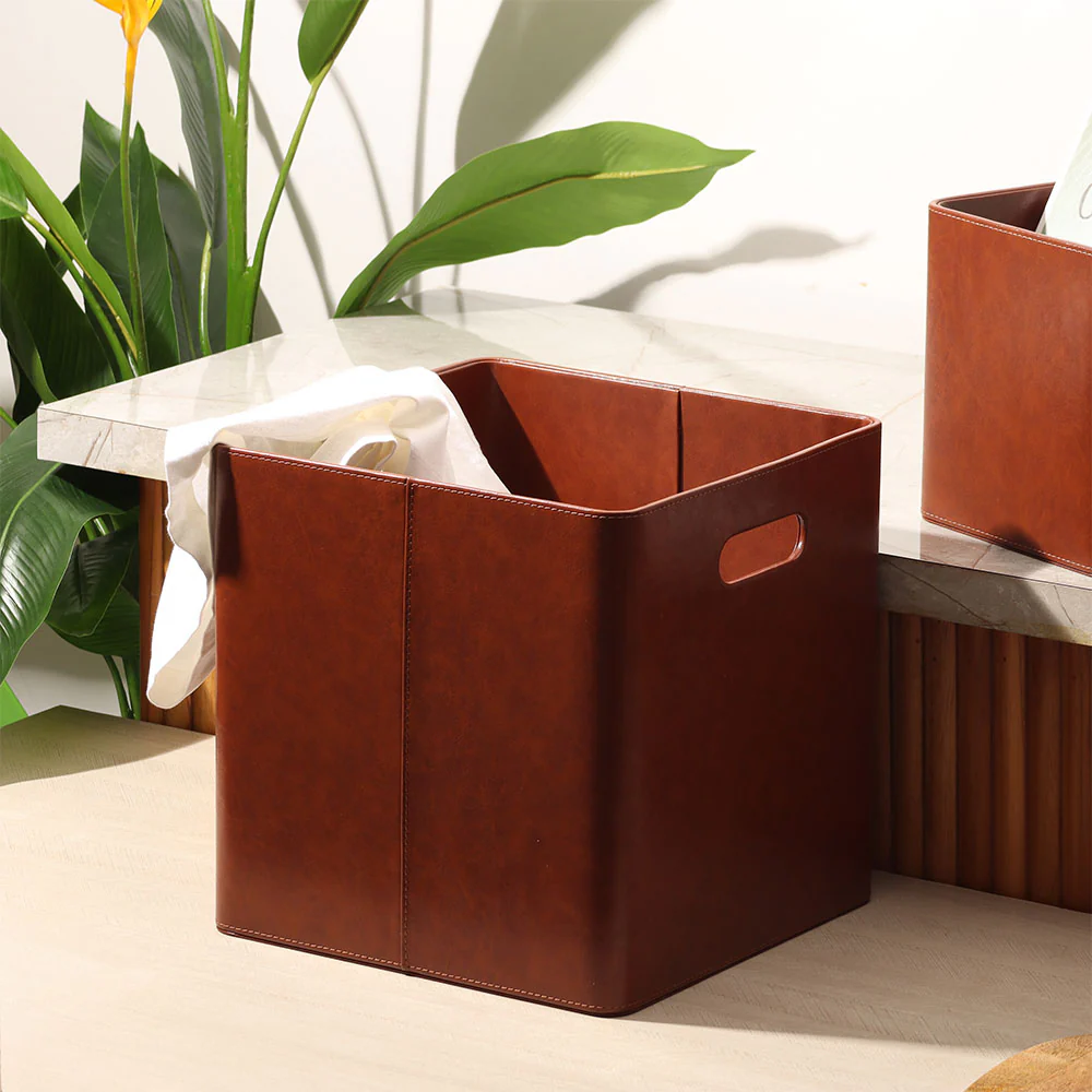 Salle Square Storage Bins, Set of 2 - Auburn - Image 7