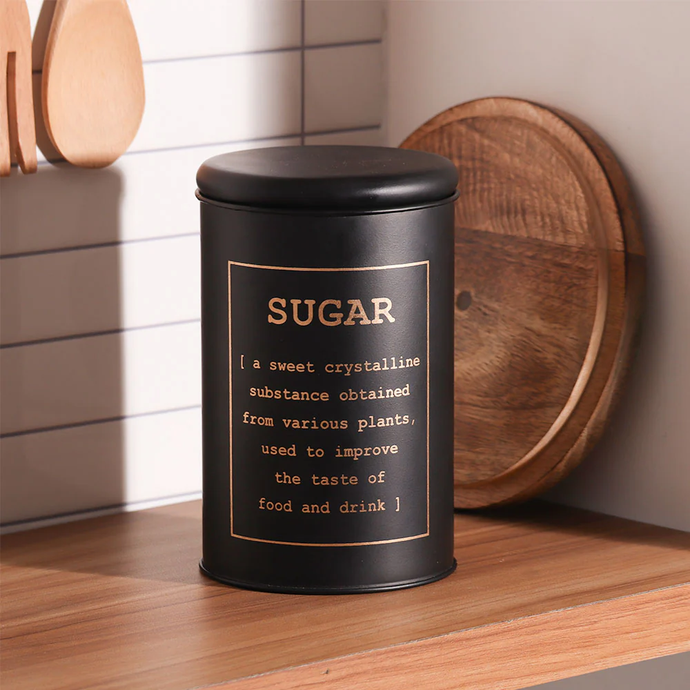 Sando Metal Sugar Storage Jar - Black Gold - Image 3