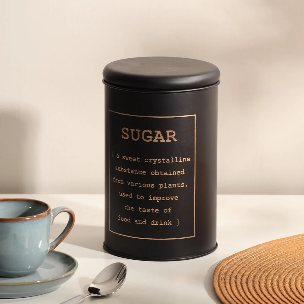 Sando Metal Sugar Storage Jar - Black Gold - Image 4