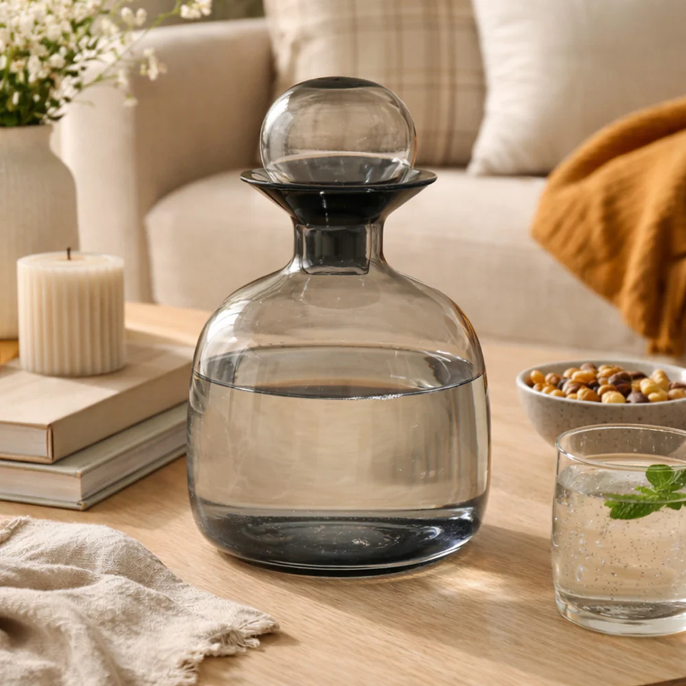 Sarabi Glass Water Carafe 1500ml - Grey