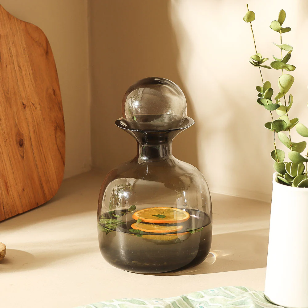 Sarabi Glass Water Carafe 1500ml - Grey - Image 2