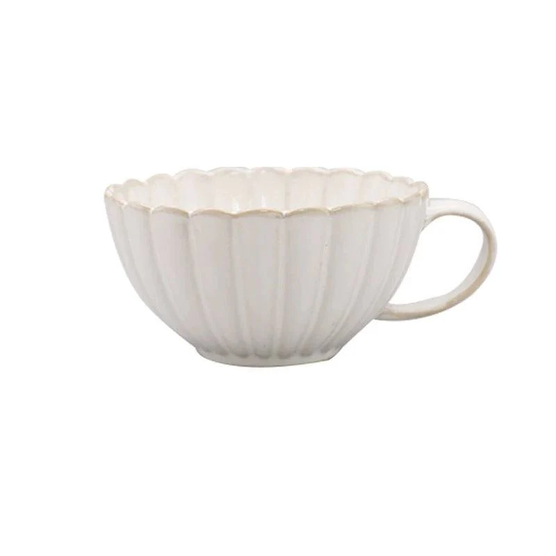 Scallop Cup With Saucer - Ivory - Image 3