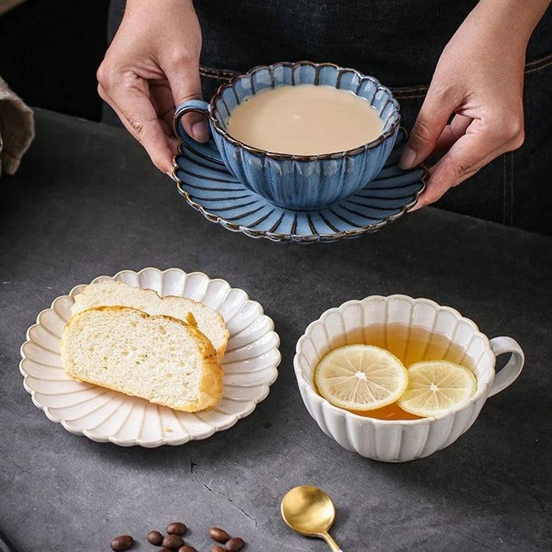 Scallop Cup With Saucer - Ivory - Image 7