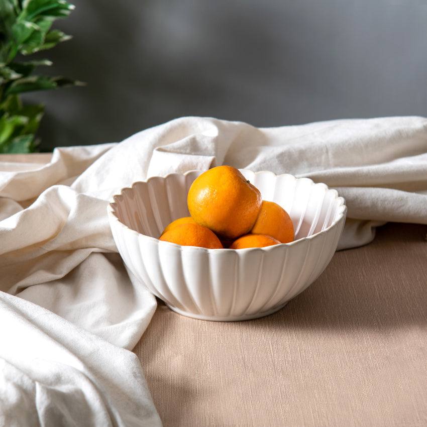 Scallop Large Bowl - Ivory