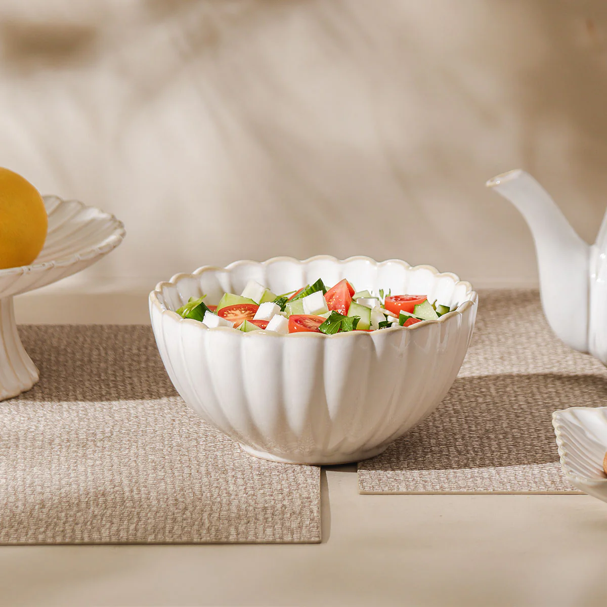 Scallop Medium Bowl - Ivory