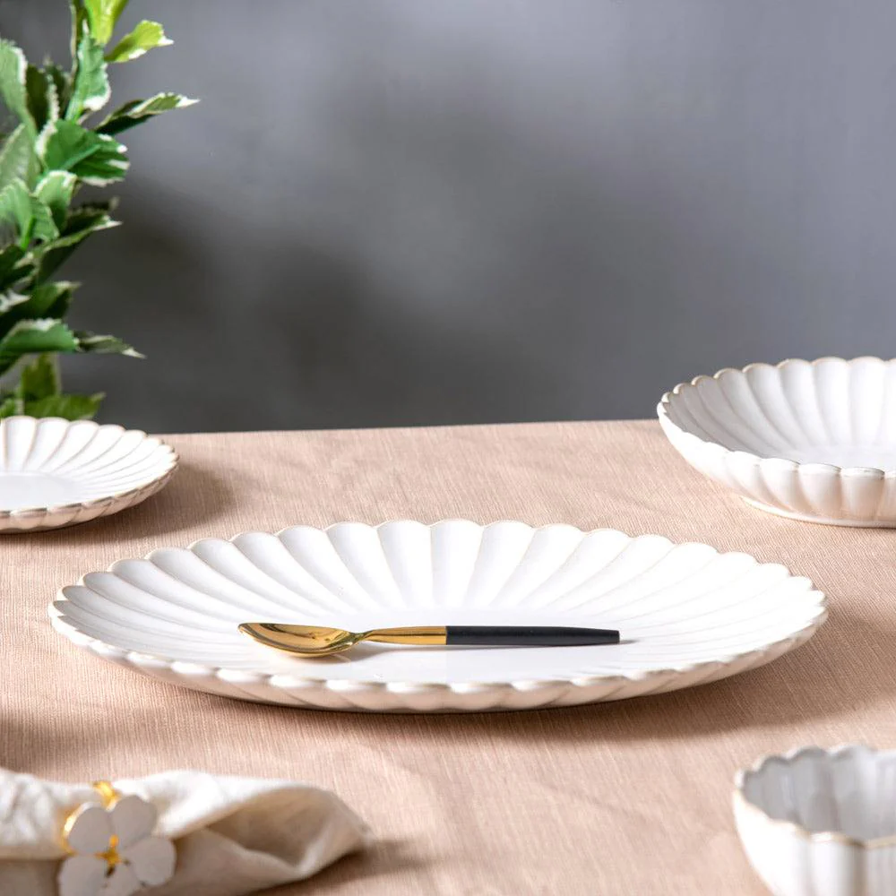 Scallop Oval Plate - Ivory - Image 3