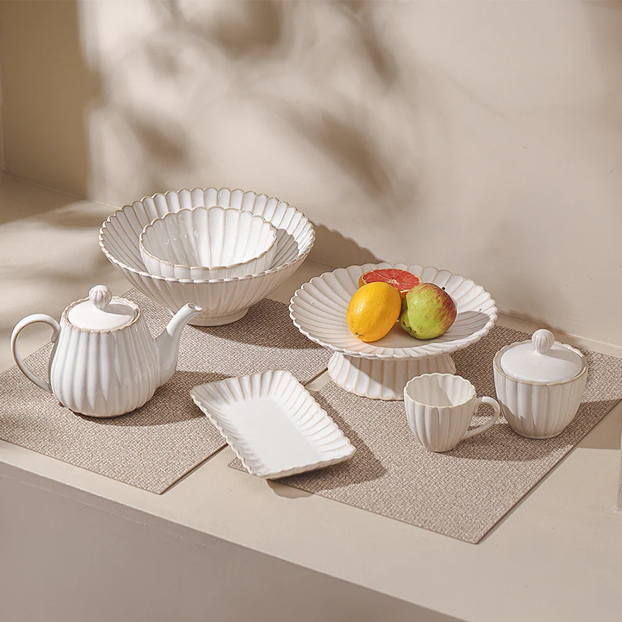 Scallop Rectangular Serving Plate - Ivory - Image 5