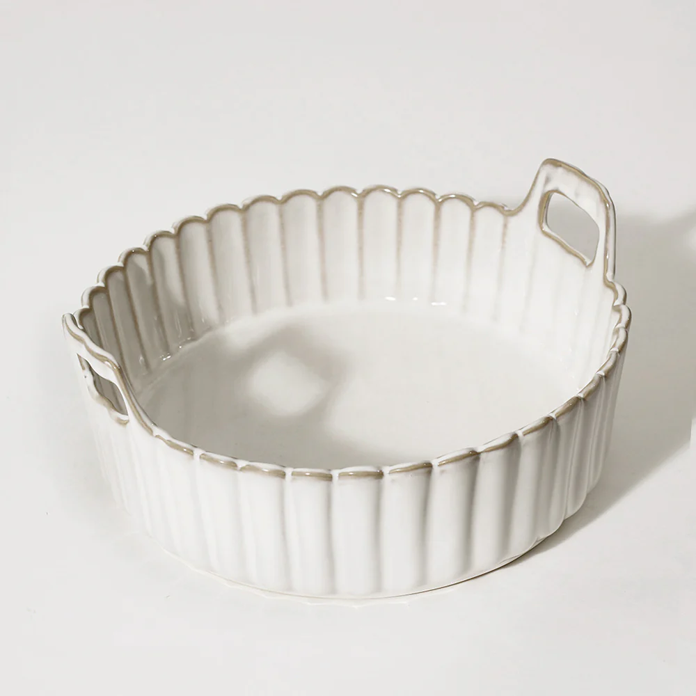 Scallop Round Baking Dish - Ivory - Image 3