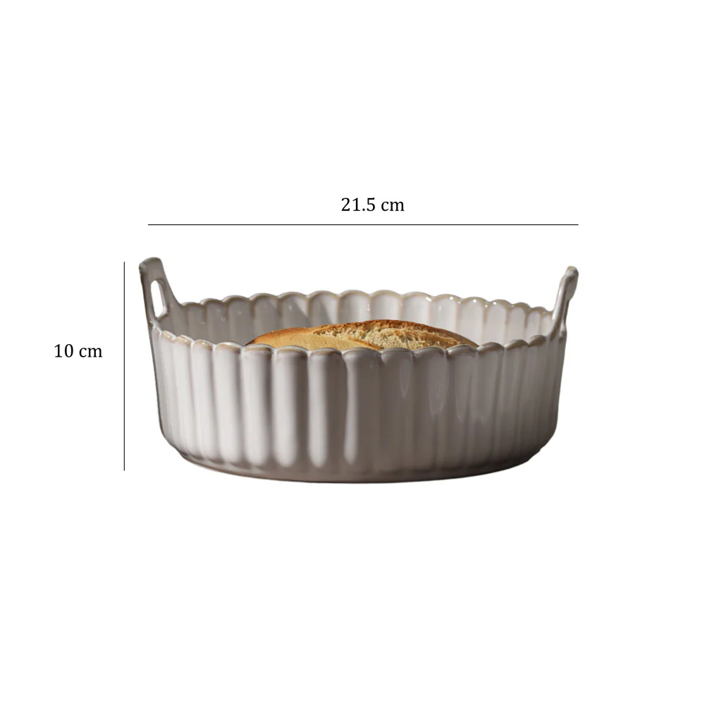 Scallop Round Baking Dish - Ivory - Image 6