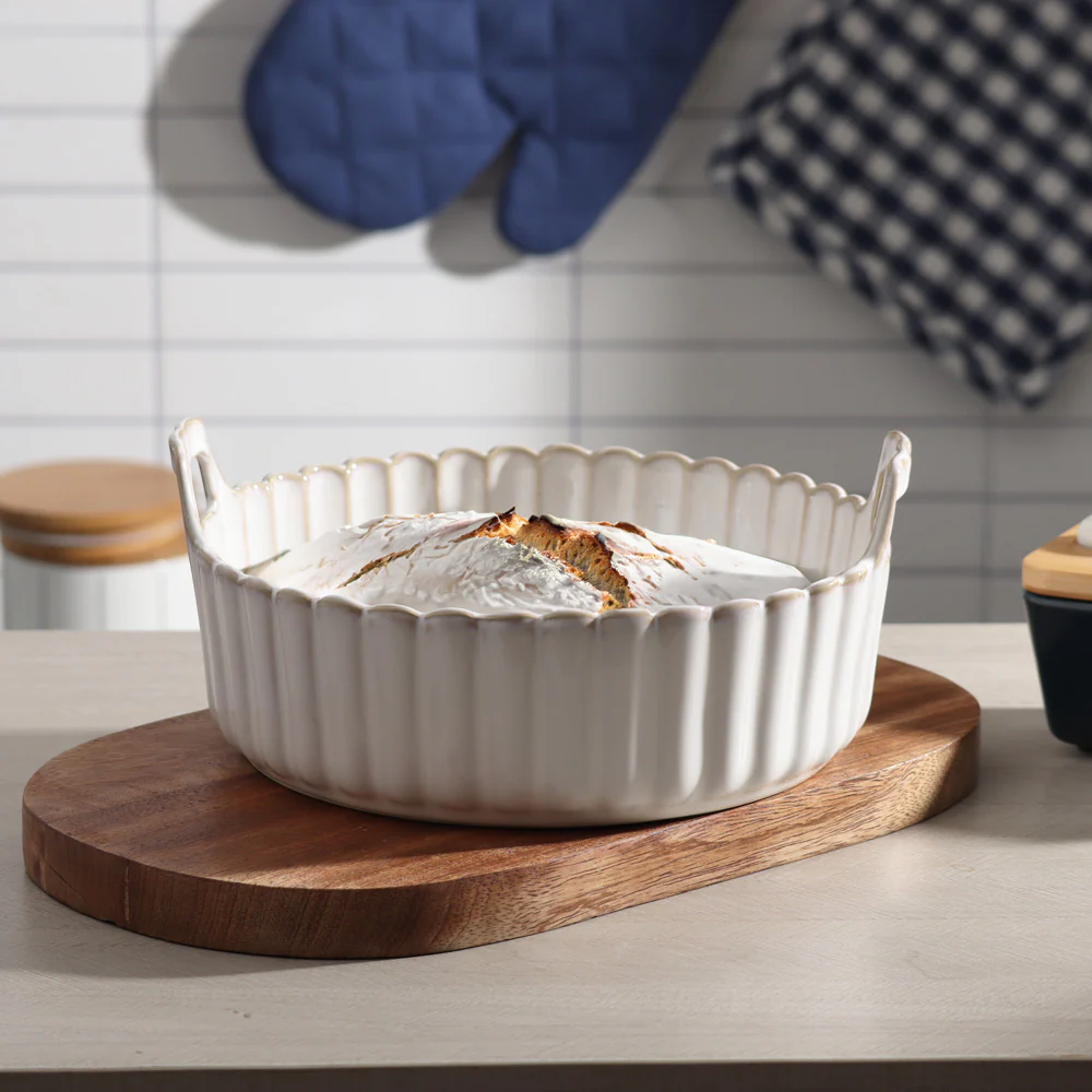 Scallop Round Baking Dish - Ivory - Image 7