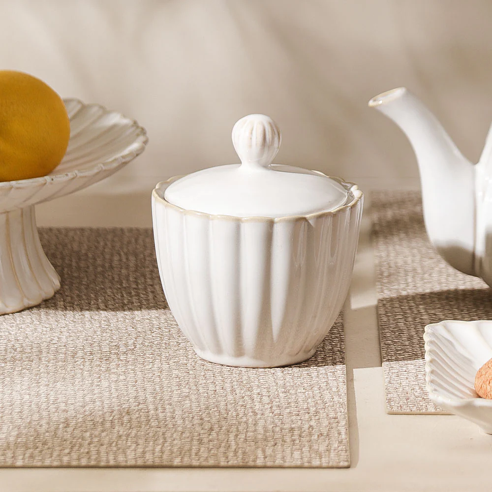 Scallop Sugar Jar - Ivory - Image 2