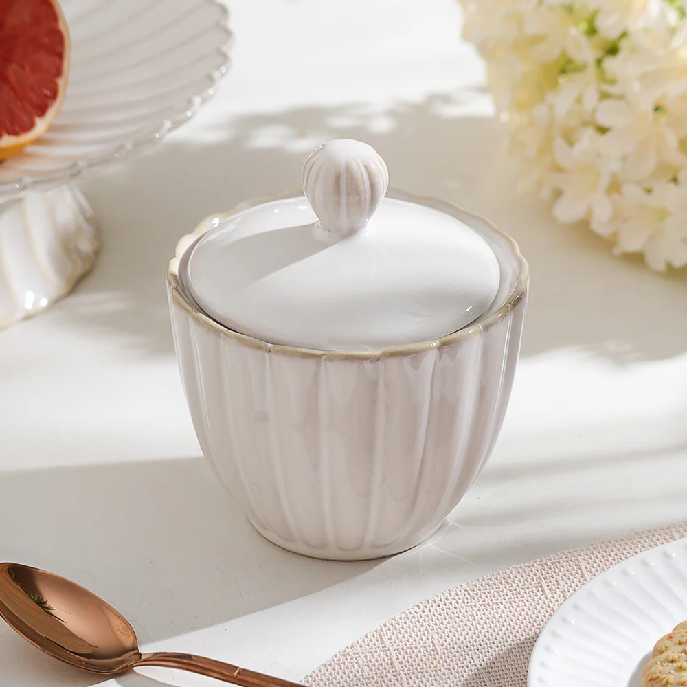 Scallop Sugar Jar - Ivory - Image 3