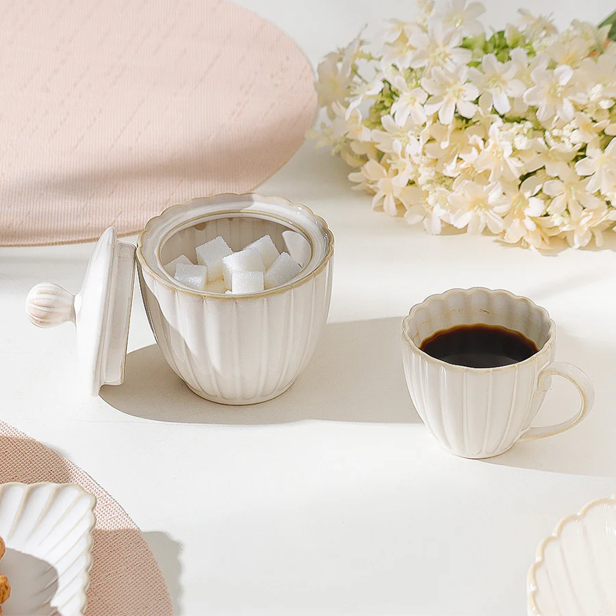 Scallop Sugar Jar - Ivory - Image 4