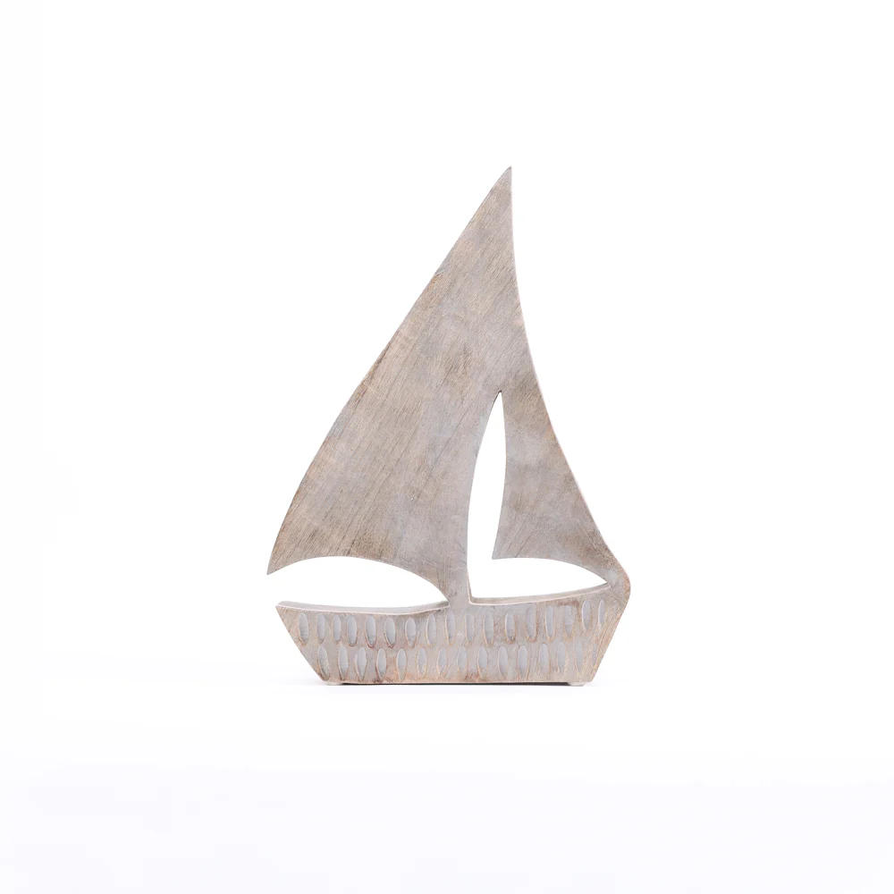 Schiff Mango Wood Sculpture Medium - Vintage Grey - Image 4