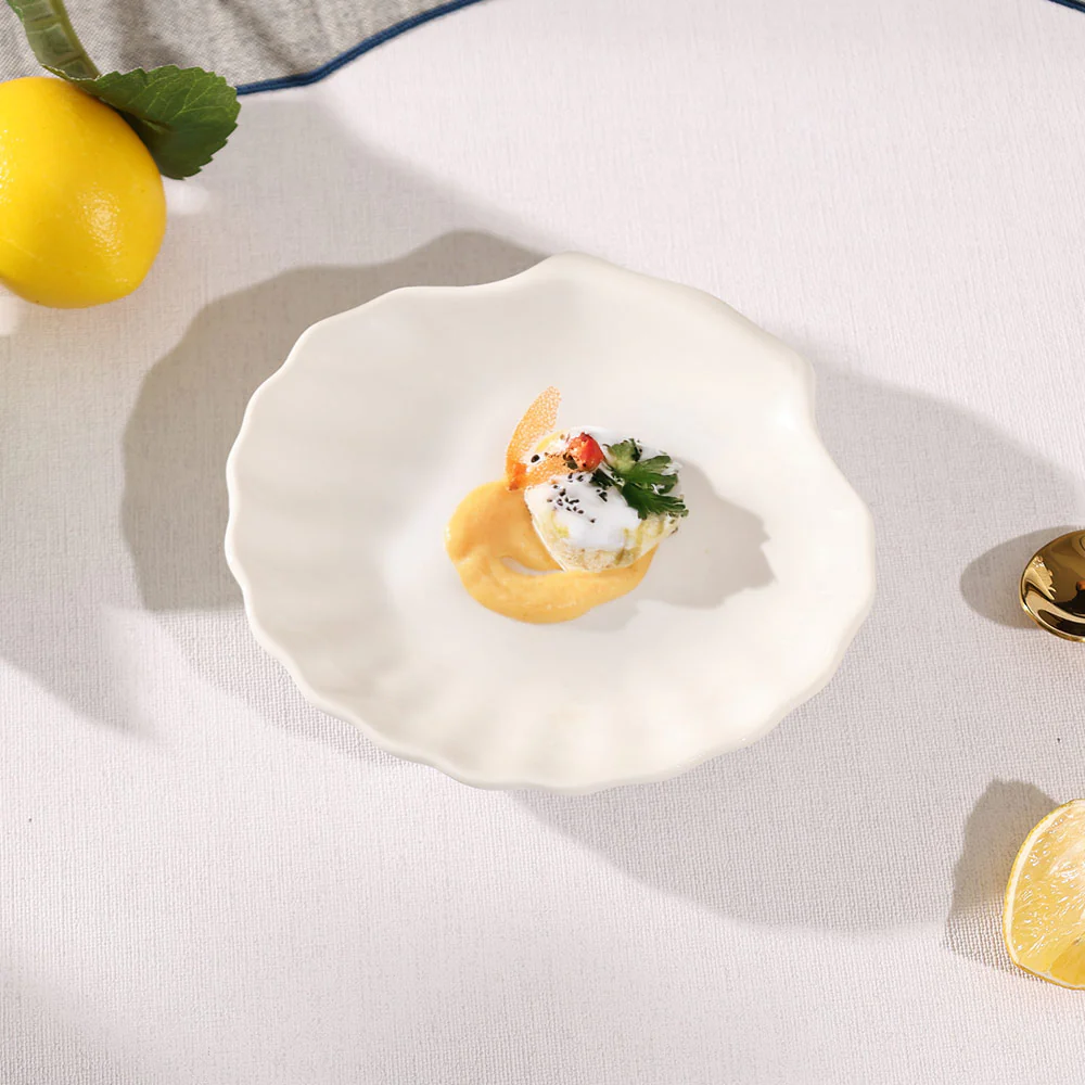 Seashell Porcelain Dessert Plate - White - Image 5