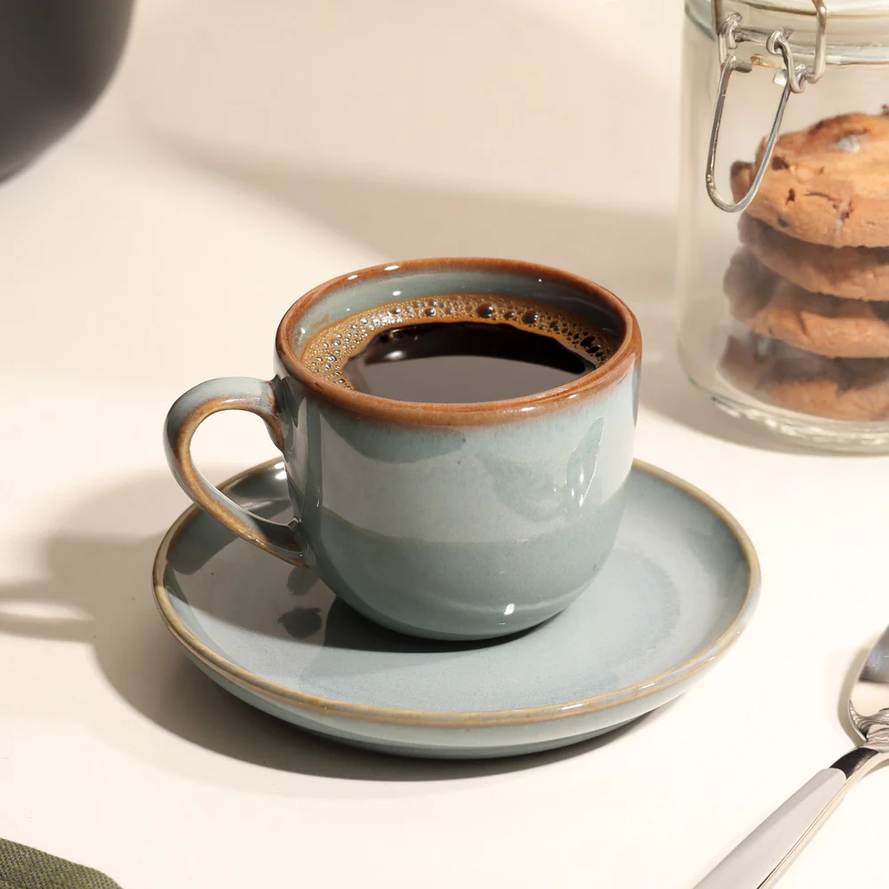 Seasons Espresso Cup And Saucer Set - Eucalyptus