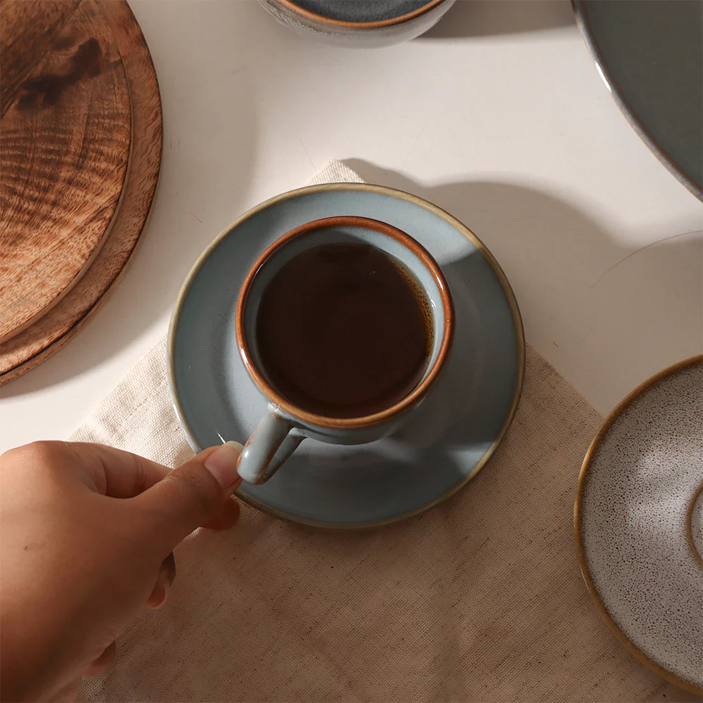 Seasons Espresso Cup And Saucer Set - Eucalyptus - Image 4