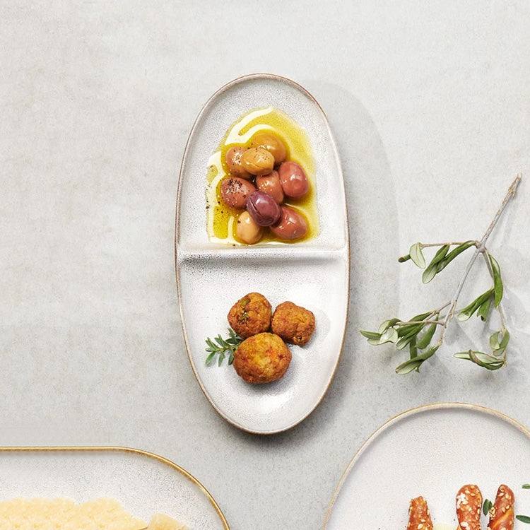 Seasons Oval Sectioned Plate - Sand