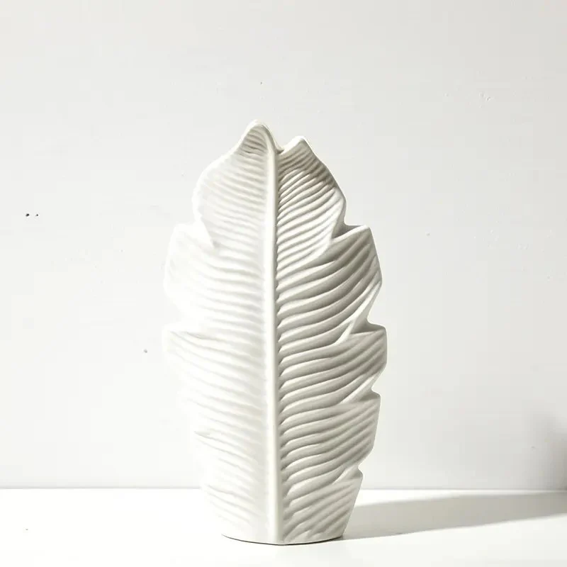 Serrate Ceramic Slim Vase Large - White - Image 4