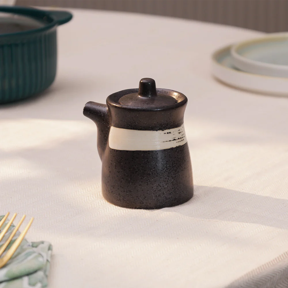 Seta Ceramic Condiment Dispenser - Black White - Image 3