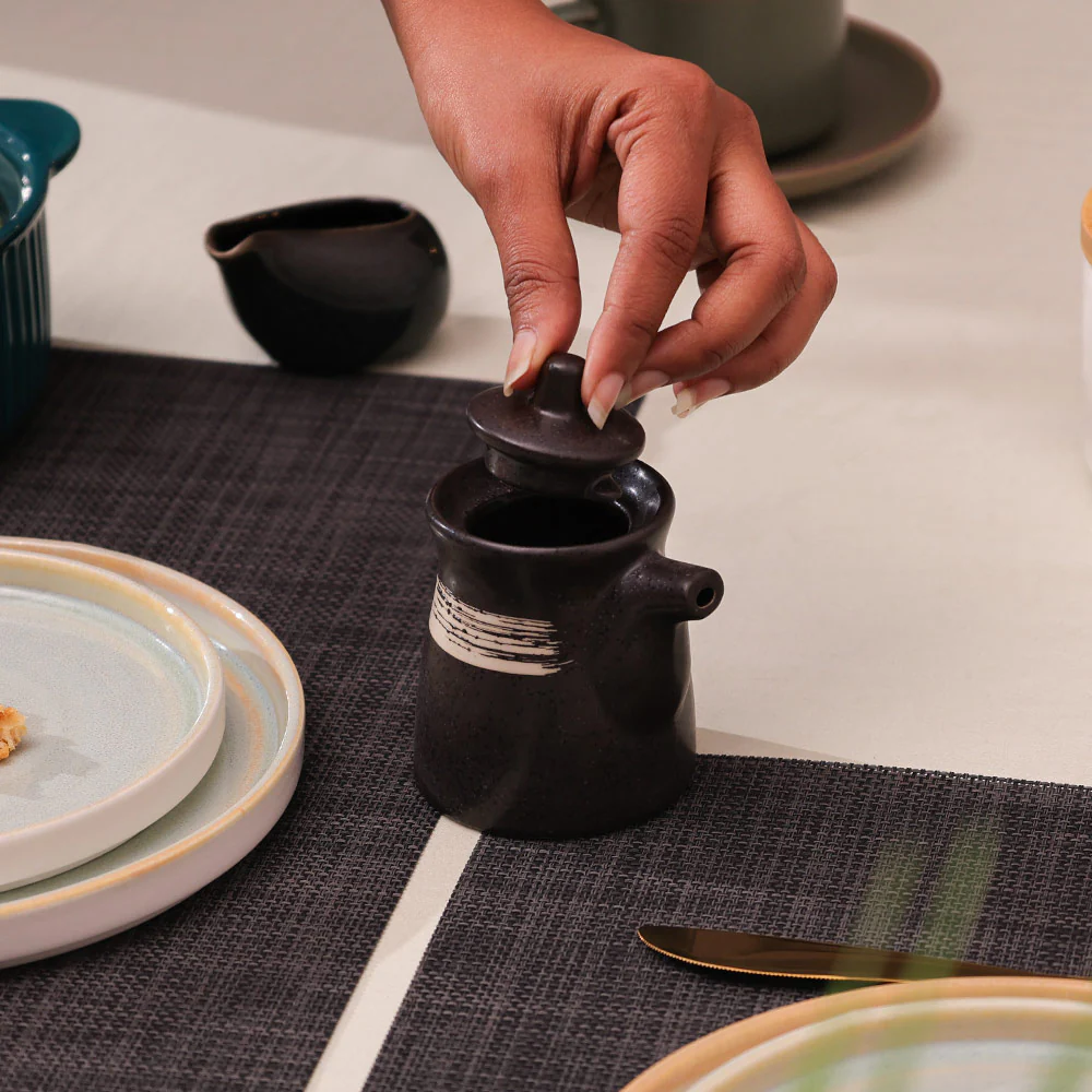 Seta Ceramic Condiment Dispenser - Black White - Image 4