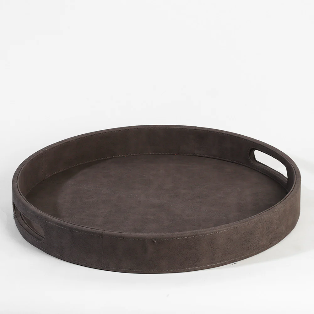 Shalom Round Decorative Tray Large - Charcoal - Image 3