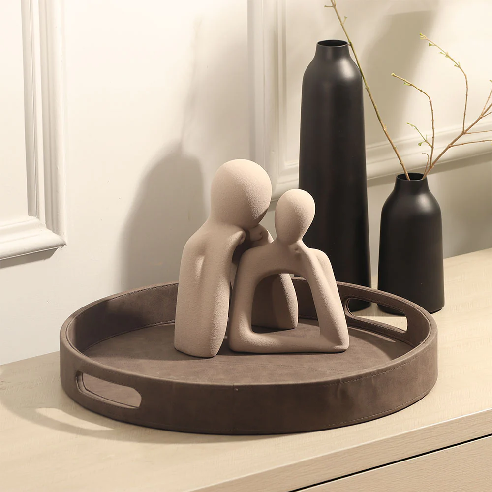 Shalom Round Decorative Tray Large - Charcoal - Image 5