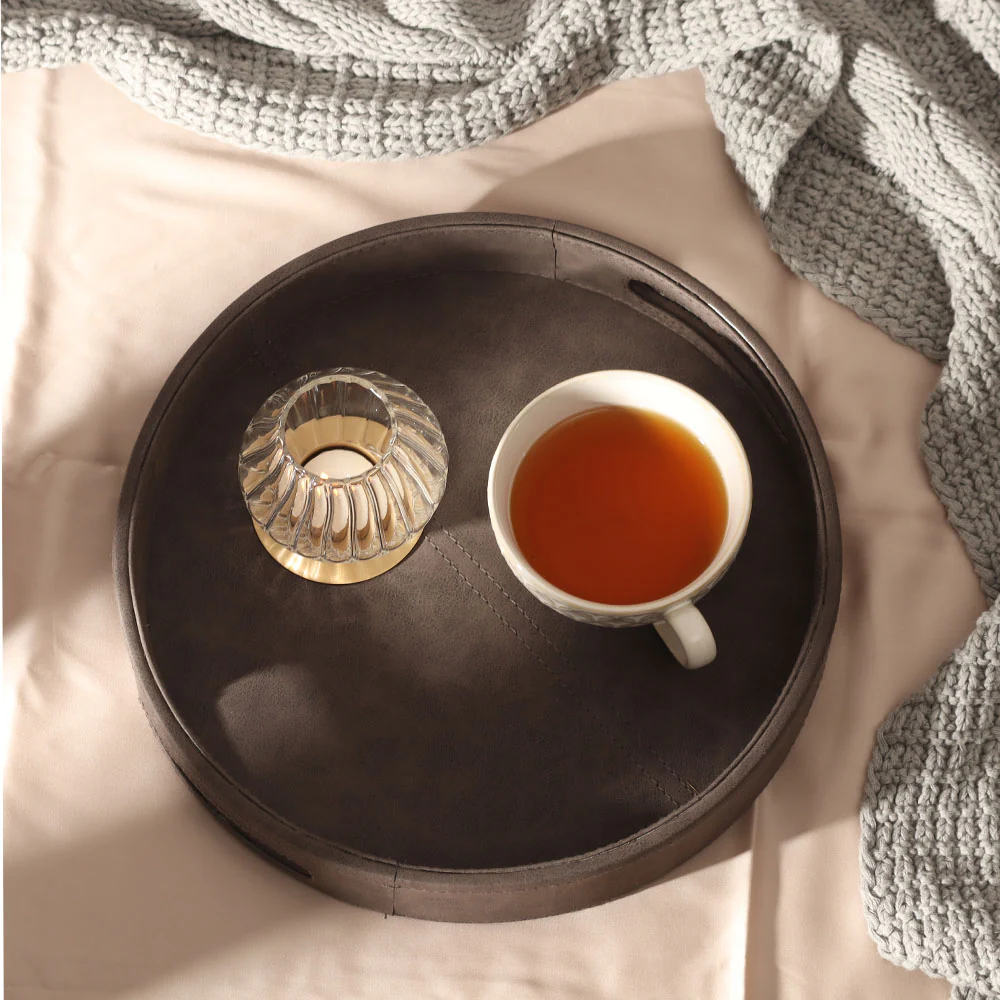 Shalom Round Decorative Tray Small - Charcoal - Image 4