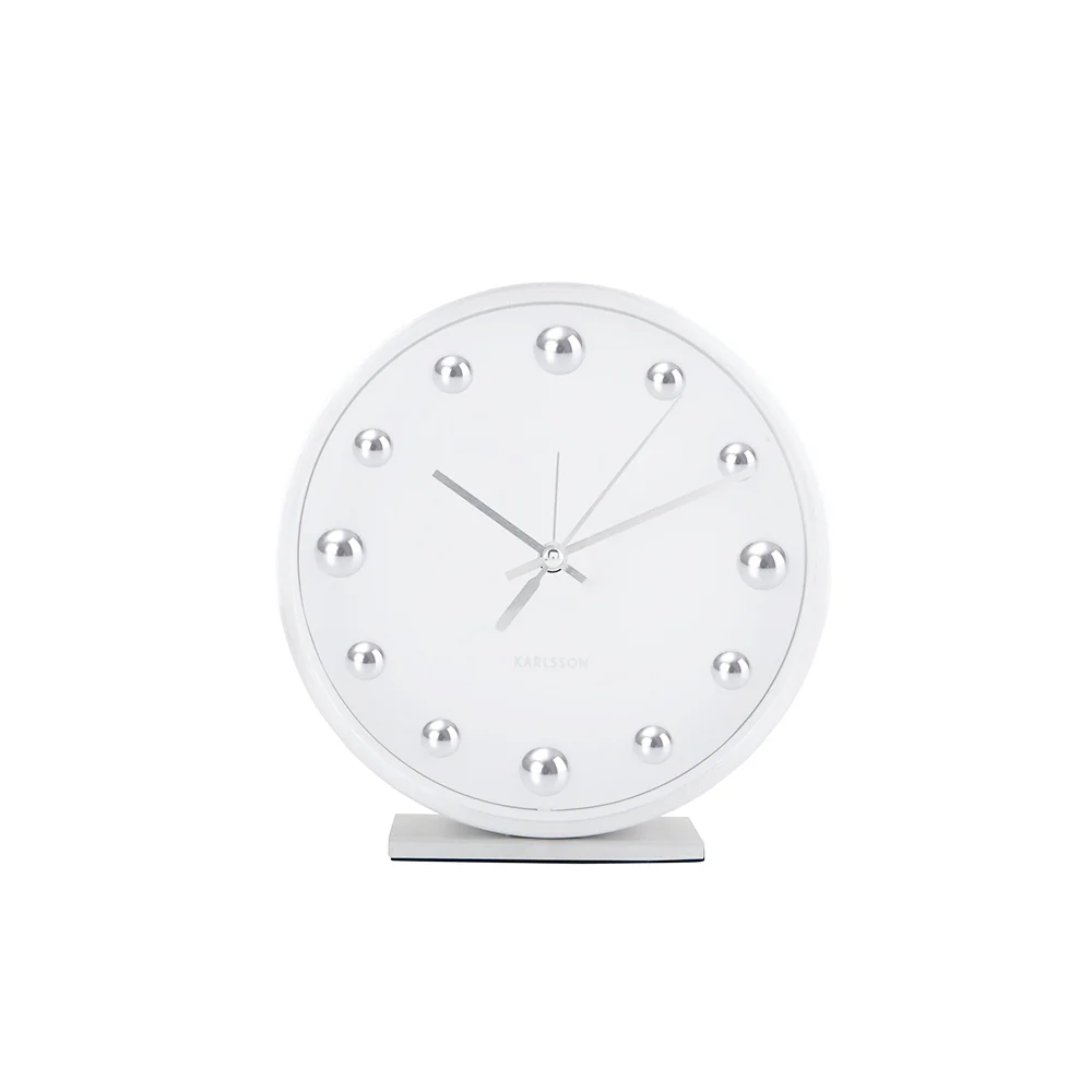 Shiny Dots Alarm Clock - White Silver - Image 3