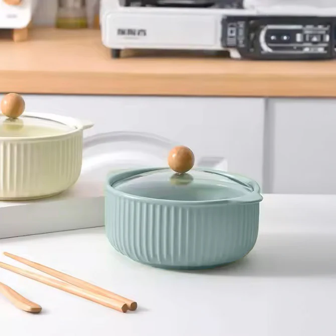 Shire Ceramic Serving Pot with Glass Lid - Sky Blue - Image 5