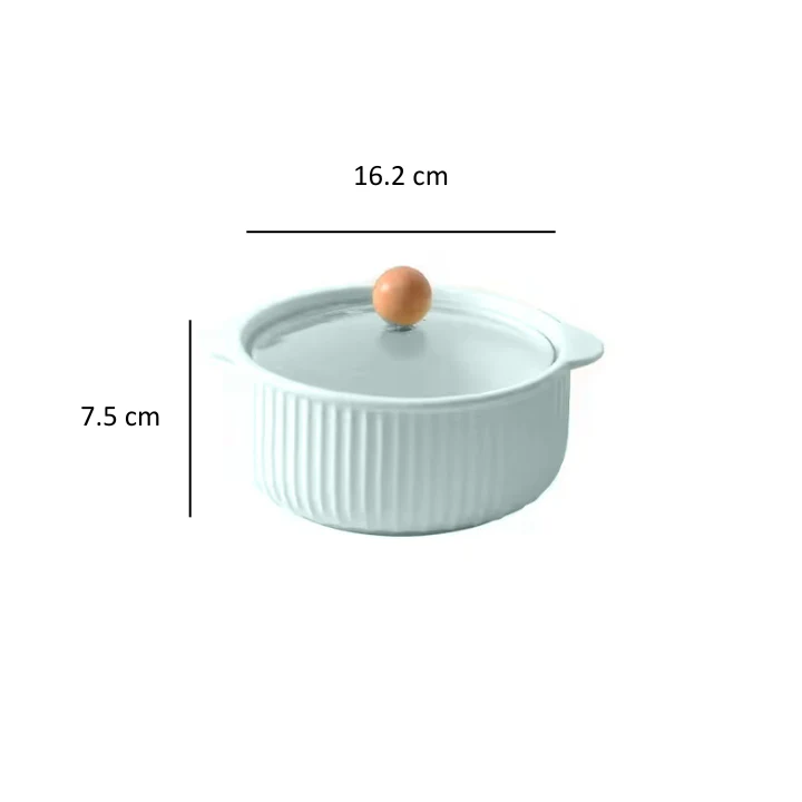 Shire Ceramic Serving Pot with Glass Lid - Sky Blue - Image 7