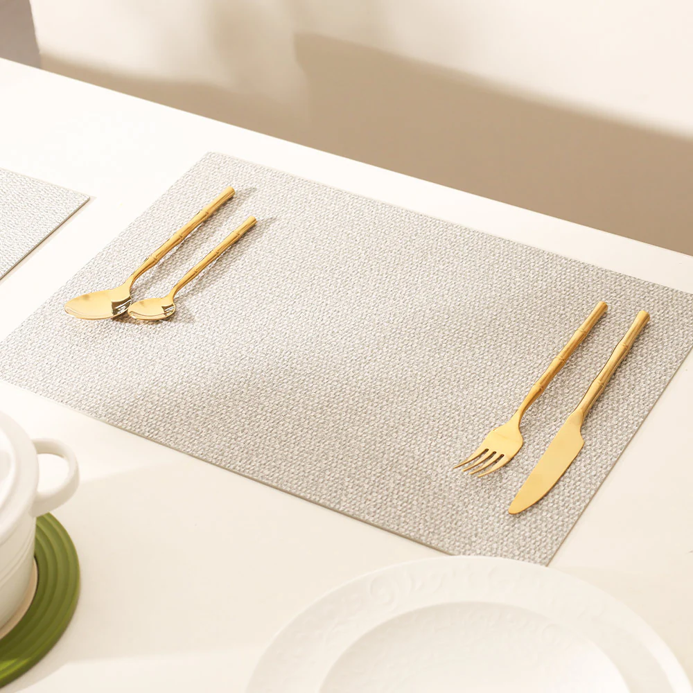 Silkstone Reversible Mats, Set of 6 - Taupe - Image 3