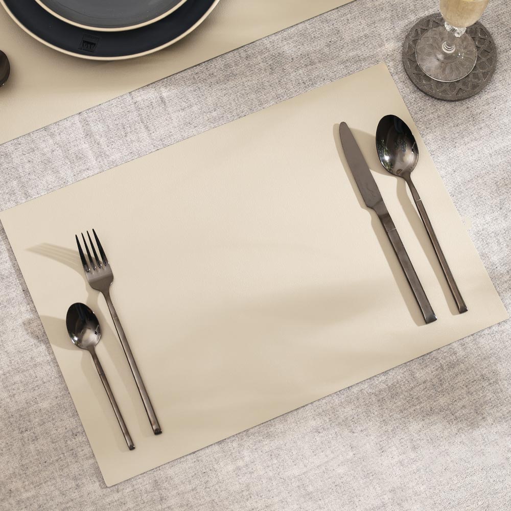 Silkstone Reversible Mats, Set of 6 - Taupe - Image 6