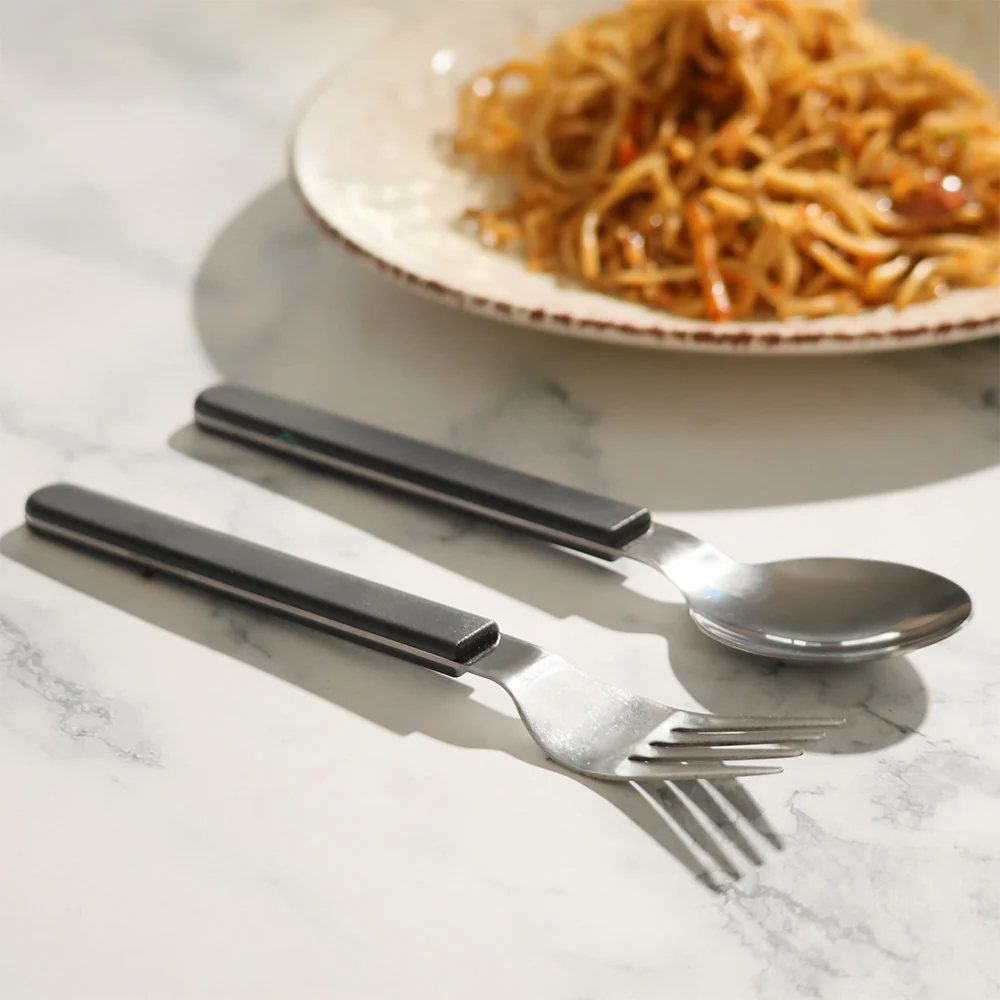 Silueta 3-Piece Travel Cutlery Set - Nordic Black - Image 2