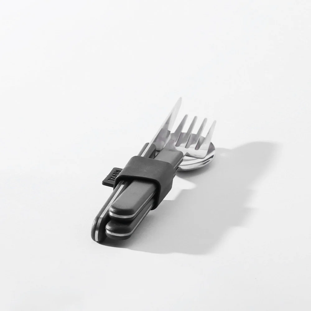 Silueta 3-Piece Travel Cutlery Set - Nordic Black - Image 3