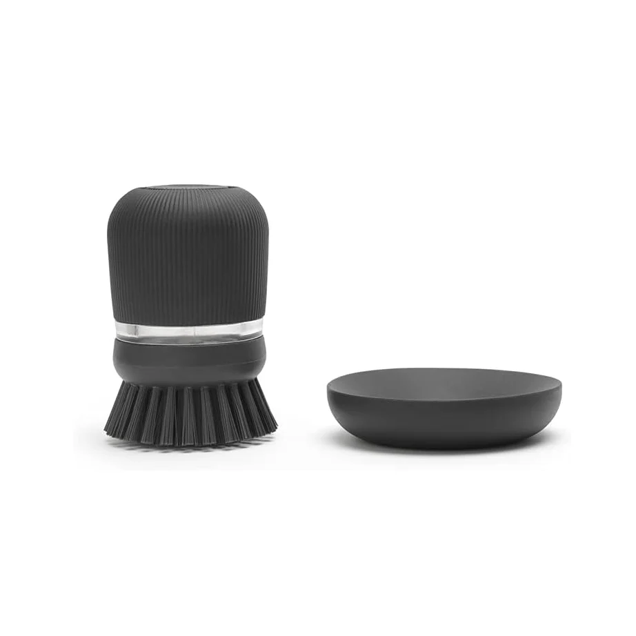 SinkSide Soap Dispensing Dish Brush - Dark Grey - Image 5