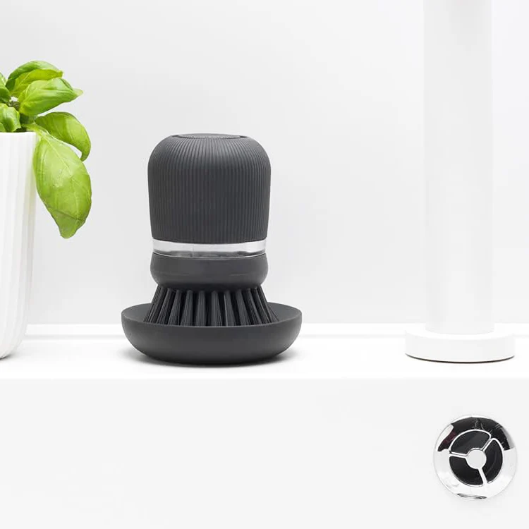 SinkSide Soap Dispensing Dish Brush - Dark Grey - Image 6