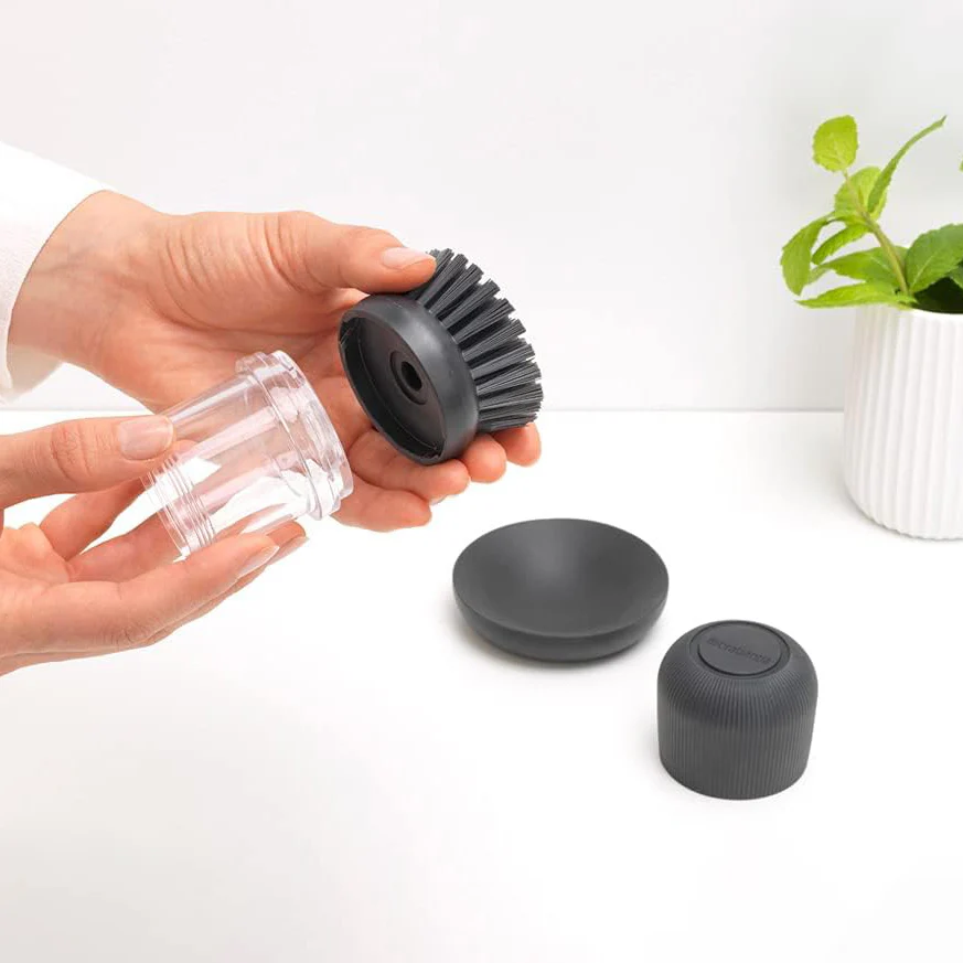 SinkSide Soap Dispensing Dish Brush - Dark Grey - Image 7