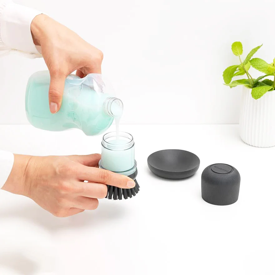 SinkSide Soap Dispensing Dish Brush - Dark Grey - Image 8