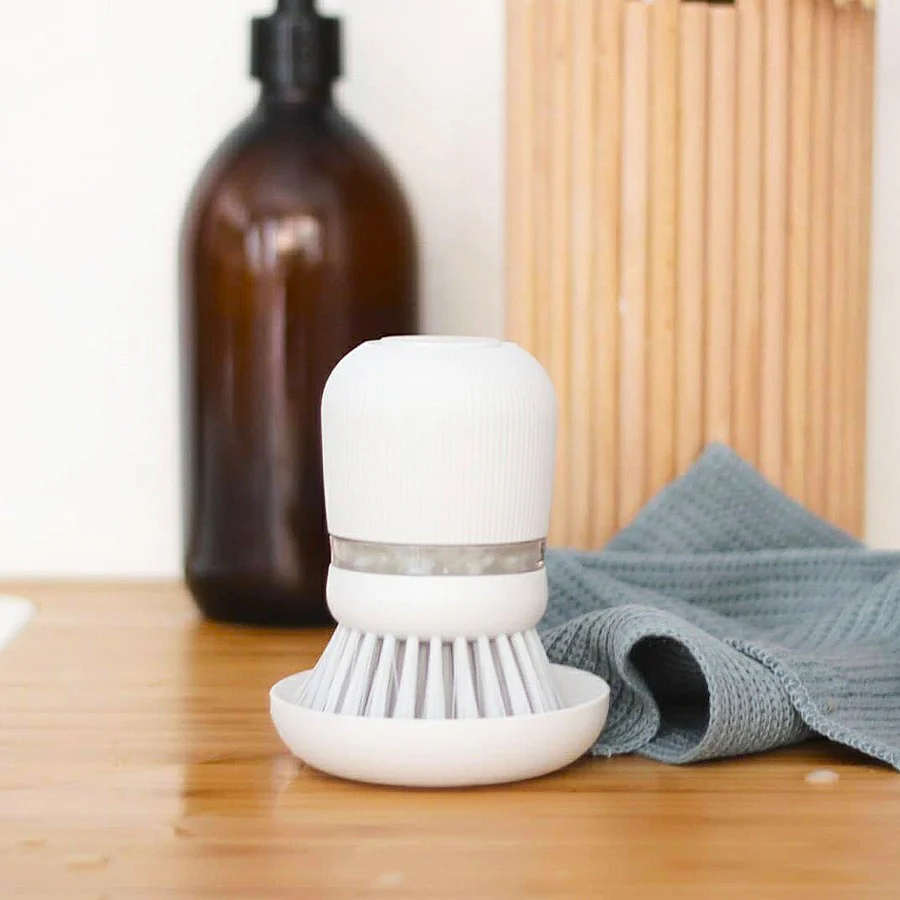 SinkSide Soap Dispensing Dish Brush - Light Grey